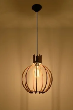 LED Hängeleuchte Holz ARANCIA - 1 x E27 Fassung - exkl. LED's