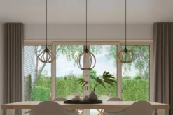 LED Hängeleuchte Holz MANDELINO - 1 x E27 Fassung - exkl. LED's