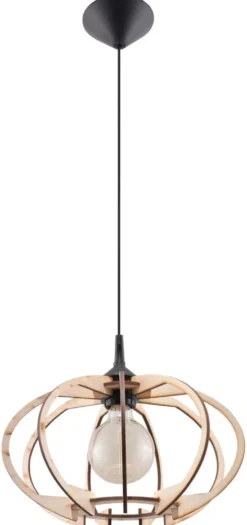 LED Hängeleuchte Holz MANDELINO - 1 x E27 Fassung - exkl. LED's