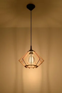 LED Hängeleuchte Holz POMPELMO - 1 x E27 Fassung - exkl. LED's