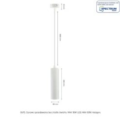 LED Hängeleuchte Madara Mini II GU10 - GU10 Fassung - 1m verstellbares Kabel - Weiß