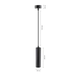 LED Hängeleuchte Madara Mini II GU10 Fassung – Pendel-Lampe Schwarz – 60x200mm – 1m Kabel – Maximale Länge 325mm