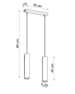 LED Hängeleuchte Mattschwarz LOOPEZ - 2 x GU10 Fassung - exkl. LED's