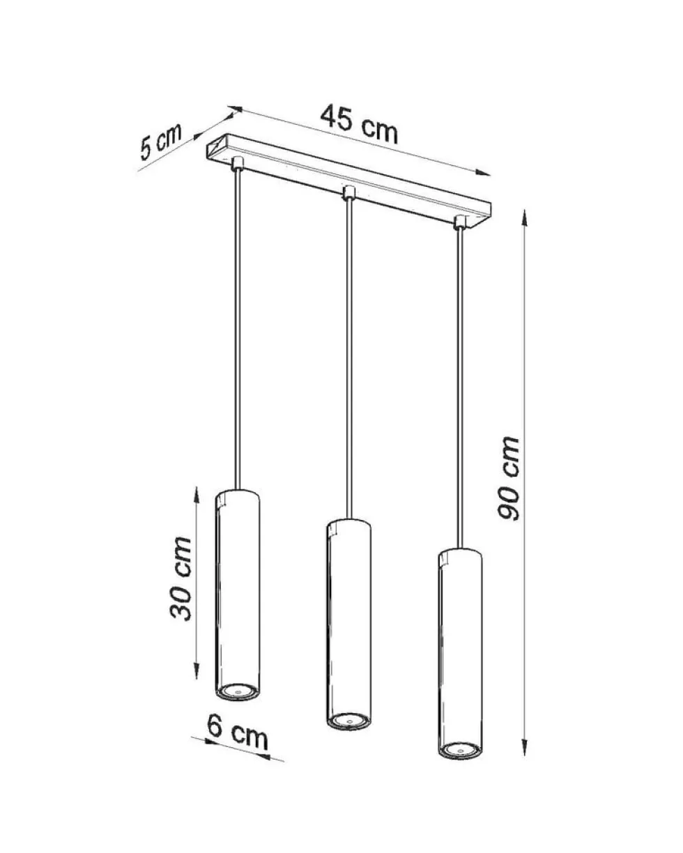 LED Hängeleuchte Mattschwarz LOOPEZ - 3 x GU10 Fassung - exkl. LED's