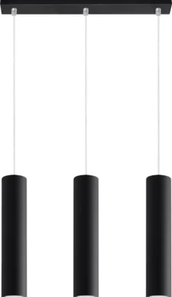 LED Hängeleuchte Mattschwarz LOOPEZ - 3 x GU10 Fassung - exkl. LED's