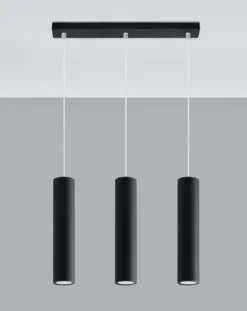 LED Hängeleuchte Mattschwarz LOOPEZ - 3 x GU10 Fassung - exkl. LED's