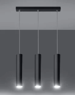 LED Hängeleuchte Mattschwarz LOOPEZ - 3 x GU10 Fassung - exkl. LED's