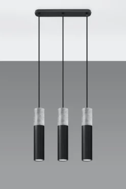 LED Hängeleuchte Schwarz Beton BORGIO - 3 x GU10 Fassung - exkl. LED's
