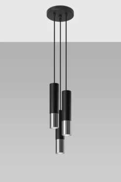 LED Hängeleuchte Schwarz Chrom LOOPEZ - 3 x GU10 Fassung - exkl. LED's