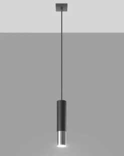 LED Hängeleuchte Schwarz Chrom LOOPEZ - 1 x GU10 Fassung - exkl. LED's