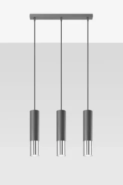 LED Hängeleuchte Schwarz Chrom LOOPEZ - 3 x GU10 Fassung - exkl. LED's