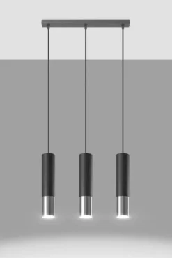 LED Hängeleuchte Schwarz Chrom LOOPEZ - 3 x GU10 Fassung - exkl. LED's