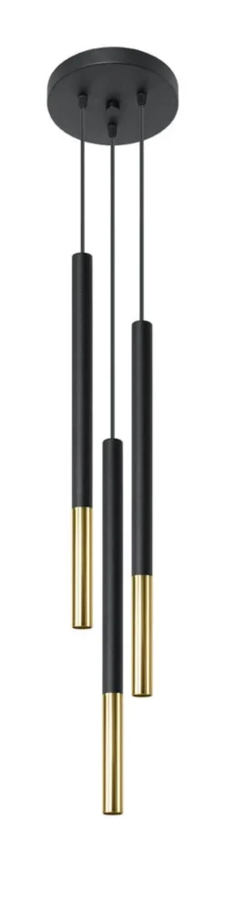 LED Hängeleuchte Schwarz Gold MOZAICA - 3 x G9 Fassung - exkl. LED's