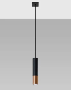 LED Hängeleuchte Schwarz Kupfer LOOPEZ - 1 x GU10 Fassung - exkl. LED's