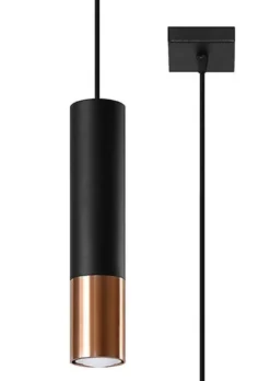 LED Hängeleuchte Schwarz Kupfer LOOPEZ - 1 x GU10 Fassung - exkl. LED's