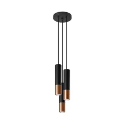 LED Hängeleuchte Schwarz Kupfer LOOPEZ - 3 x GU10 Fassung - exkl. LED's