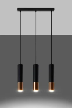 LED Hängeleuchte Schwarz Kupfer LOOPEZ - 3 x GU10 Fassung - exkl. LED's