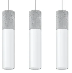 LED Hängeleuchte Weiß Beton BORGIO - 3 x GU10 Fassung - exkl. LED's