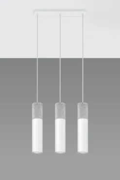 LED Hängeleuchte Weiß Beton BORGIO - 3 x GU10 Fassung - exkl. LED's