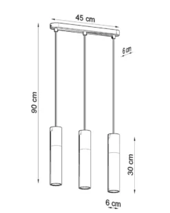 LED Hängeleuchte Weiß Beton BORGIO - 3 x GU10 Fassung - exkl. LED's