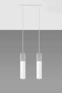 LED Hängeleuchte Weiß Beton BORGIO - 2 x GU10 Fassung - exkl. LED's
