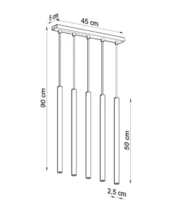 LED Hängeleuchte Weiß PASTELO - 5 x G9 Fassung - exkl. LED's