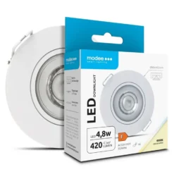 LED inbouwspot Wit- 4,8W - 420lm - 4000K - Kantelbaar - Niet Dimbaar - D80xH32mm