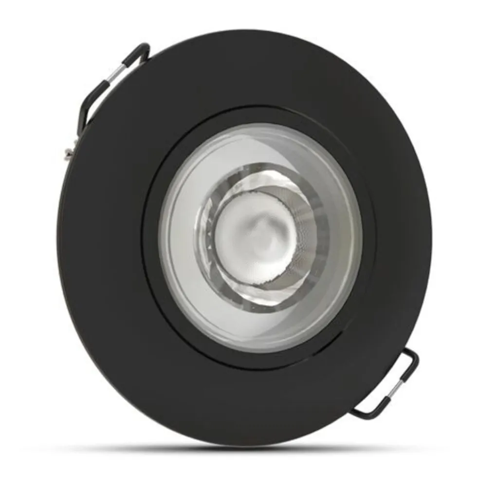 LED inbouwspot Zwart- 4,8W - 420lm - 4000K - Kantelbaar - Niet Dimbaar - D80xH32mm