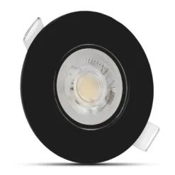 LED inbouwspot Zwart- 4,9W vervangt 41W - 480lm - 4000K - Kantelbaar - Niet Dimbaar - D90xH22mm