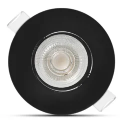 LED inbouwspot Zwart- 4,9W vervangt 41W - 480lm - 4000K - Kantelbaar - Niet Dimbaar - D90xH22mm