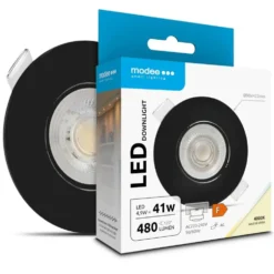 LED inbouwspot Zwart- 4,9W vervangt 41W - 480lm - 4000K - Kantelbaar - Niet Dimbaar - D90xH22mm