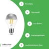 LED Kopfspiegel Fadenlampe - E27 A60 4W - 2700K Warmweiß