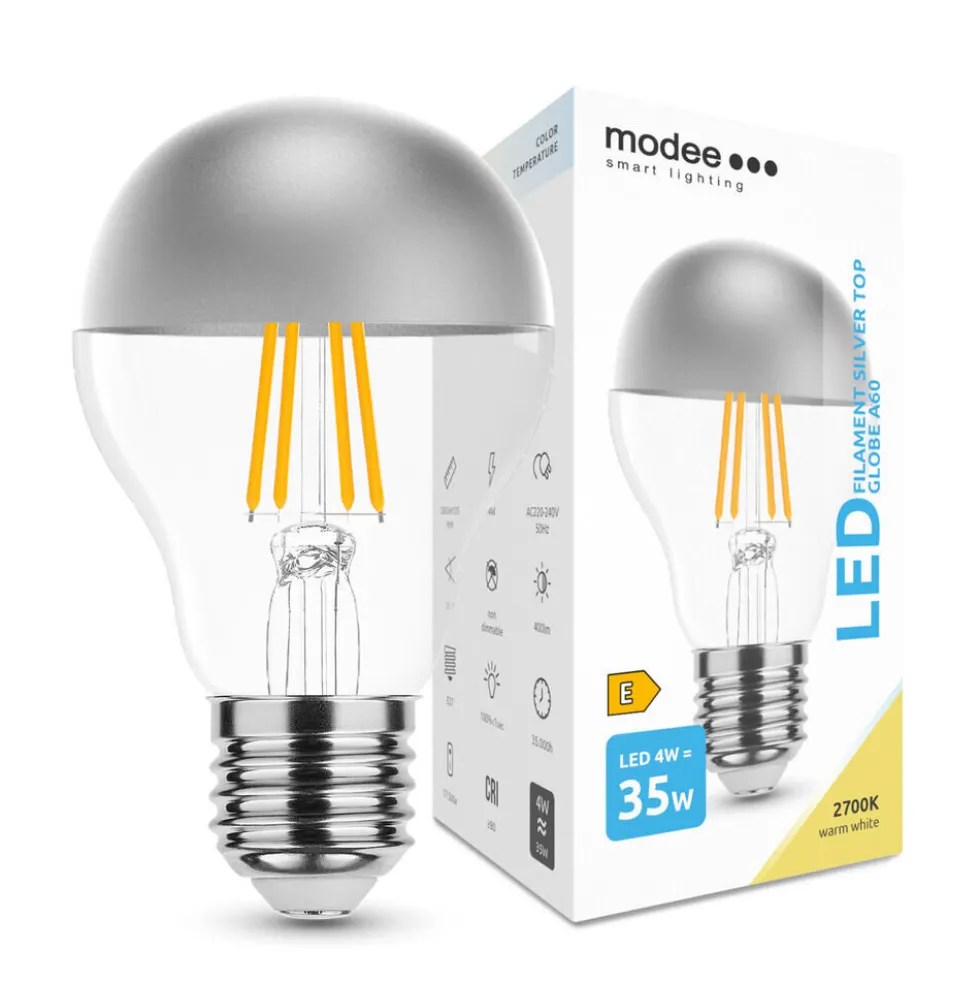 LED Kopfspiegel Fadenlampe - E27 A60 4W - 2700K Warmweiß