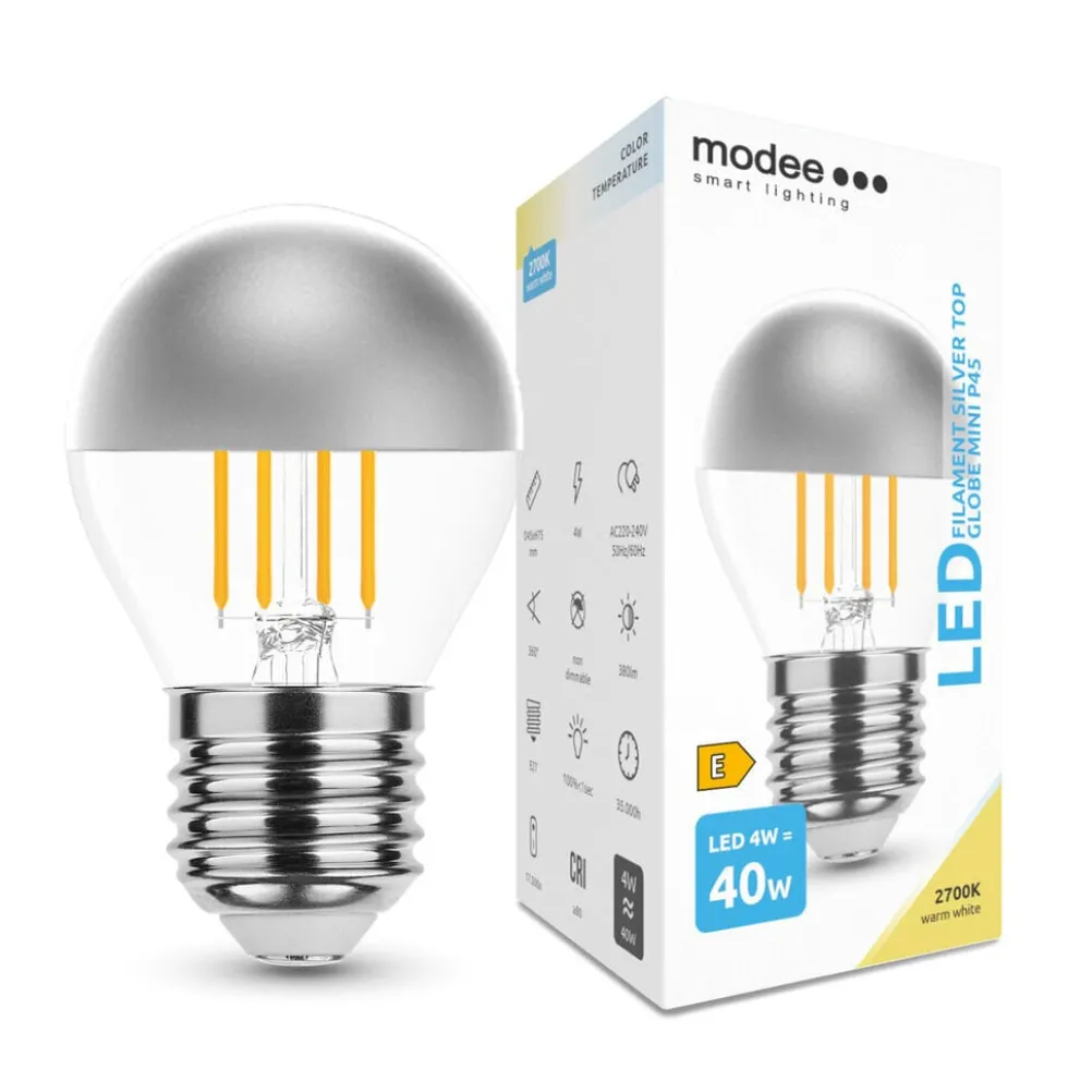LED Kopfspiegel Fadenlampe - E27 P45 4W - 2700K Warmweiß