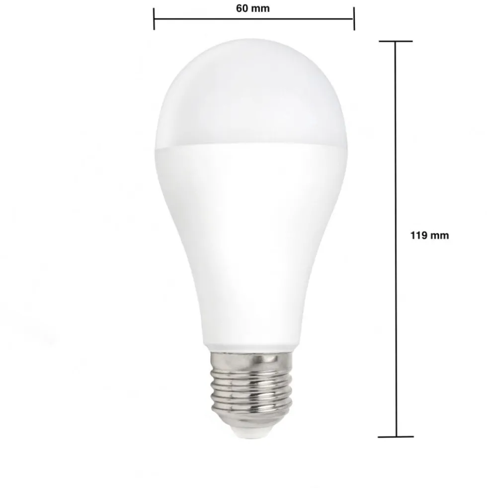 LED Lampe E27 A60 – 18,5W 1900lm – 2700K Warmweiß – Kunststoffgehäuse
