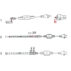 LED Leuchtband V2 - Anschlusskabel 230V EU Stecker- 8mm