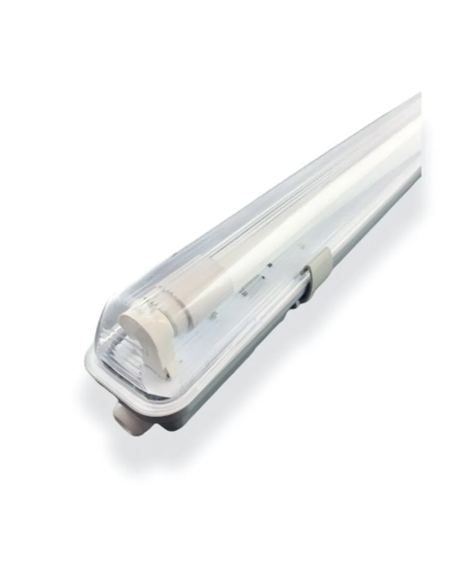 LED Leuchtstoffröhren Komplettset - 120cm Einzelfassung - IP65 Feuchtraum - Wannenleuchte - inkl. 18W LED Leuchtstoffröhre