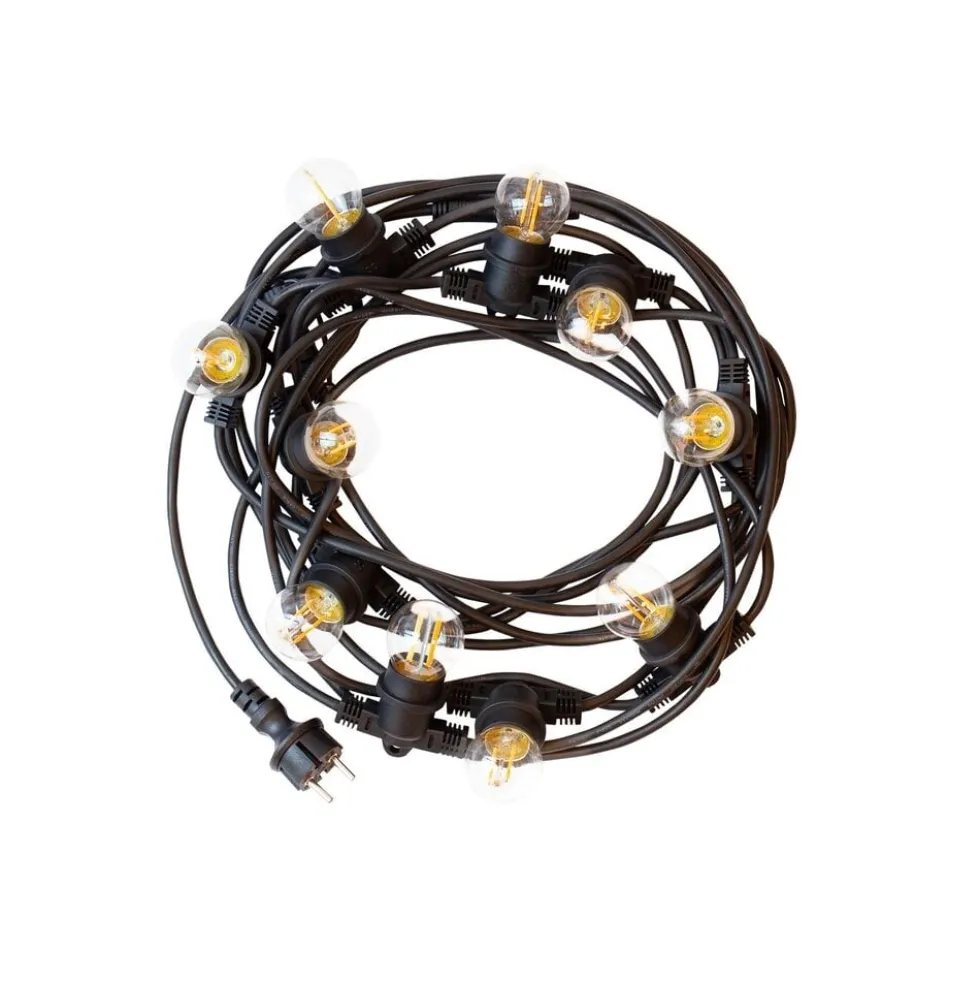 LED Lichterkette 40 meter (4x10m) - Inkl. 40x LED Lampe G45 - 1W - 3000K