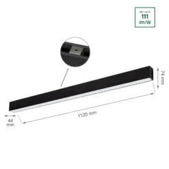 LED Linear Design Pendelleuchte Schwarz - 112cm - 36W - 4000K Neutralweiß
