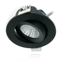 LED-Mini-Einbaustrahler IP65 – Schwarz 62 mm – 5 W 450 lm – 2700 K 827 Warmweiß | Einbaudurchmesser 52 mm – Triac dimmbar | 230V