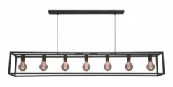 LED Pendelleuchte Esteso mit 7 Lichtern Schwarz