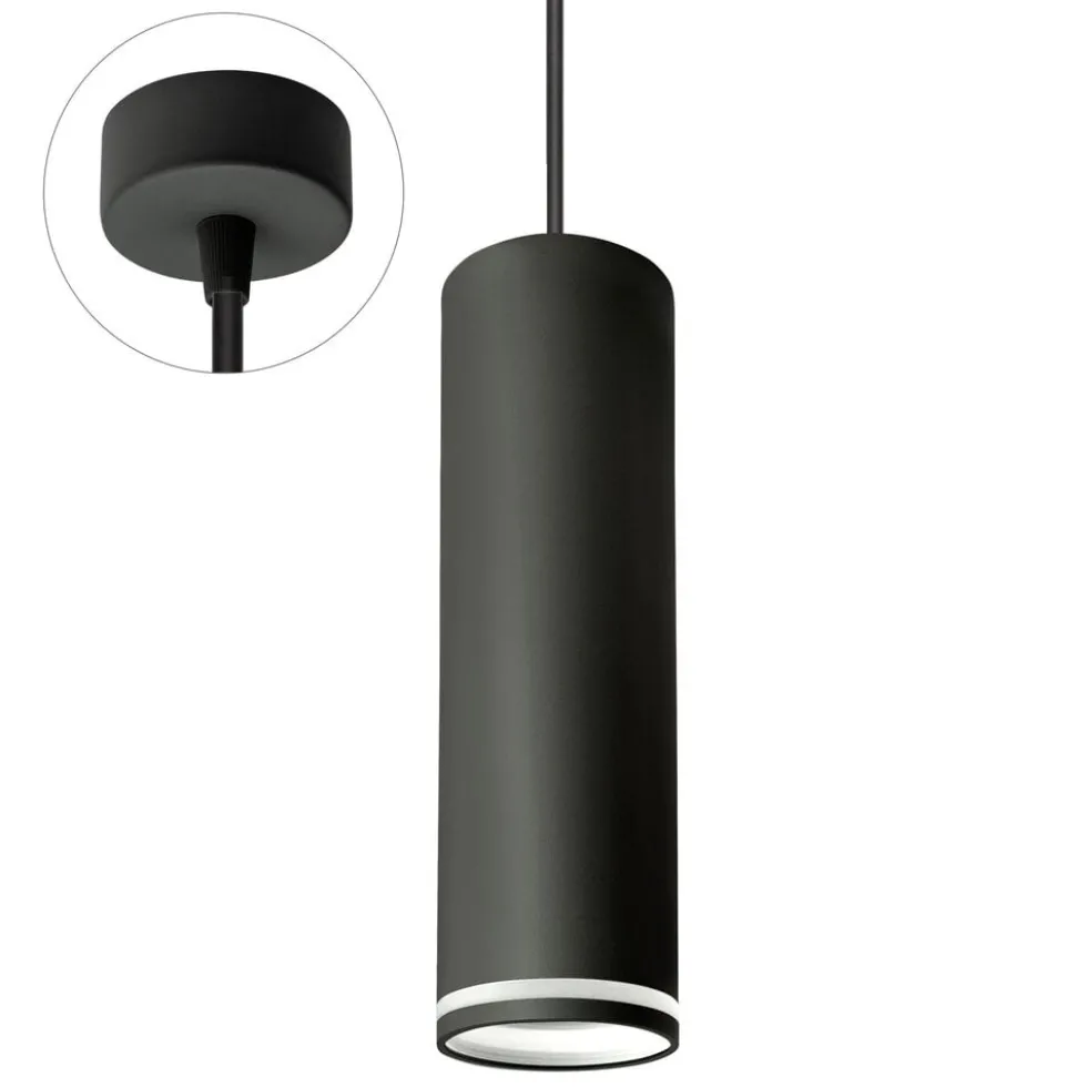 LED Pendelleuchte MADARA RING - 1x GU10 Fassung - Mattschwarz