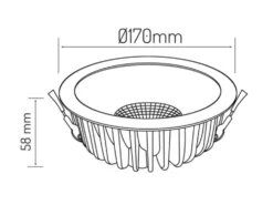 LED QUANTUM Einbauspot dimmbar 1-10V - 30W 100Lm pro Watt - 4000K
