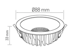 LED QUANTUM Einbauspot dimmbar 1-10V - 7W 100Lm pro Watt - 4000K