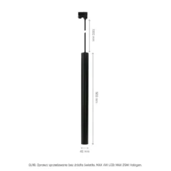 LED Railspot 3F - Pendelleuchte - Schwarz - Chloe Slim - GU11/MR11-Fassung - 40X500MM