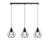 LED Retro Pendelleuchte Schwarz 3xE27 - 110cm Hoch