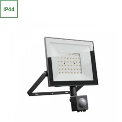 Led-Scheinwerfer Aluminium Schwarz 50W 4300lm 100D - 840 Kaltweiß | IP44 - Bewegungs- Und Lichtsensor - Symmetrisch