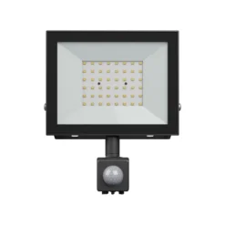 Led-Scheinwerfer Aluminium Schwarz 50W 4300lm 100D - 840 Kaltweiß | IP44 - Bewegungs- Und Lichtsensor - Symmetrisch