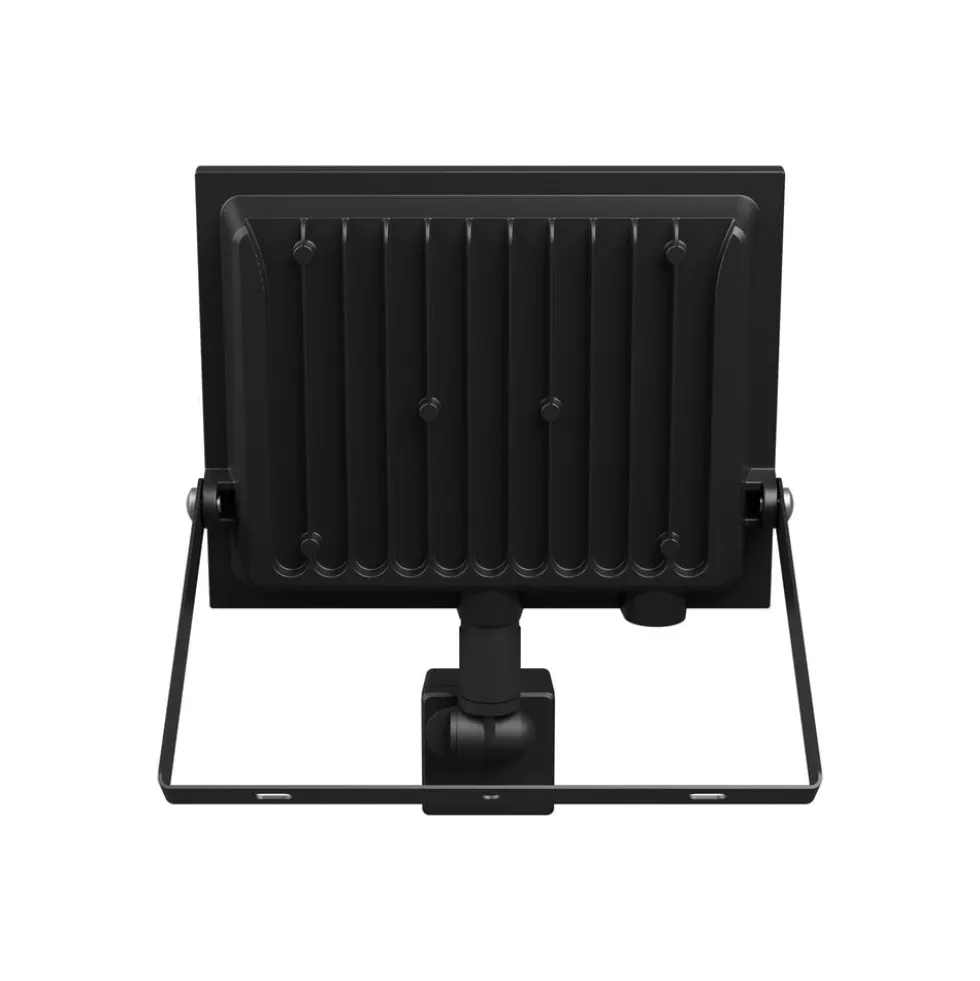 Led-Scheinwerfer Aluminium Schwarz 50W 4300lm 100D - 840 Kaltweiß | IP44 - Bewegungs- Und Lichtsensor - Symmetrisch