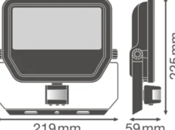 Led-Scheinwerfer Aluminium Schwarz 41W 6000lm 100D - 840 Kaltweiß | IP66 - Bewegungs- Und Lichtsensor - Symmetrisch
